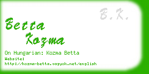 betta kozma business card
